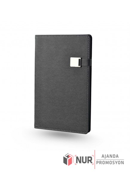 İZNİK - Metal Tokalı Tarihsiz Termo Deri Kapaklı 13x21 cm Promosyon Defter